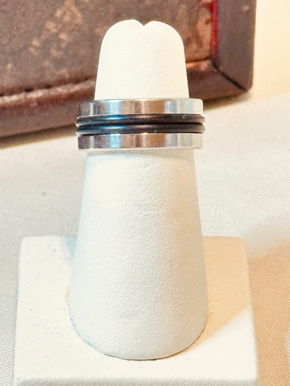 Stainless Steel Ring Double Black Accent Band Size 6.5 Women's Men’s Unisex NWT